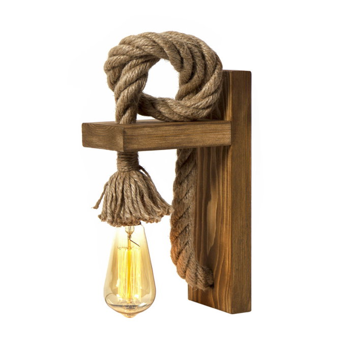 Opviq KN14 Lámpara de pared de madera de abeto Marrón y Oro Opviq KN14 Lámpara de pared de madera de abeto Marrón y Oro